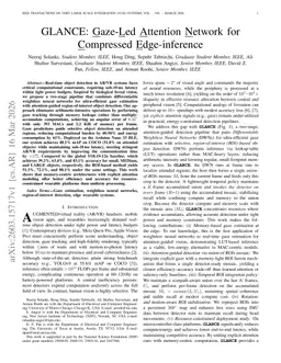 GLANCE: Gaze-Led Attention Network for Compressed Edge-inference