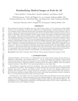Standardizing Medical Images at Scale for AI