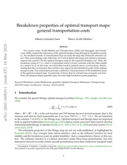 Breakdown properties of optimal transport maps: general transportation costs