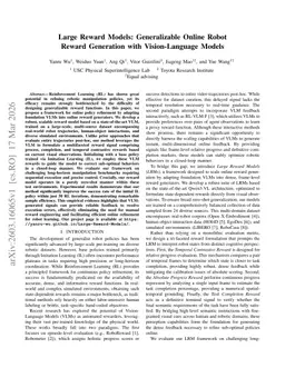 Large Reward Models: Generalizable Online Robot Reward Generation with Vision-Language Models