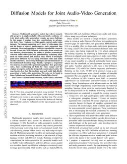 Diffusion Models for Joint Audio-Video Generation