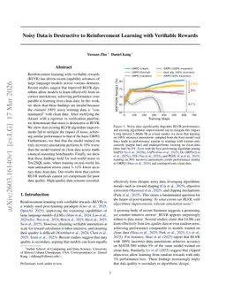 Noisy Data is Destructive to Reinforcement Learning with Verifiable Rewards