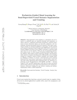 Exclusivity-Guided Mask Learning for Semi-Supervised Crowd Instance Segmentation and Counting