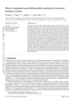 Physics-integrated neural differentiable modeling for immersed boundary systems