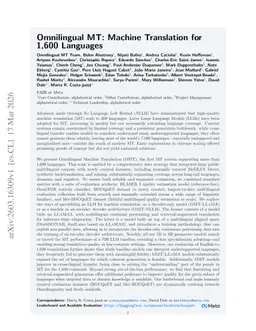 Omnilingual MT: Machine Translation for 1,600 Languages