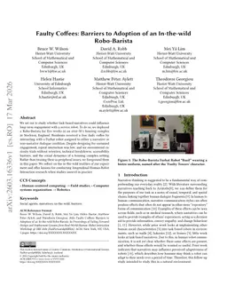 Faulty Coffees: Barriers to Adoption of an In-the-wild Robo-Barista