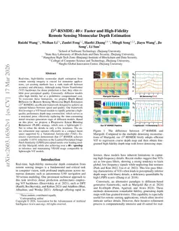 $D^3$-RSMDE: 40$\times$ Faster and High-Fidelity Remote Sensing Monocular Depth Estimation
