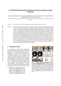 Fast-HaMeR: Boosting Hand Mesh Reconstruction using Knowledge Distillation