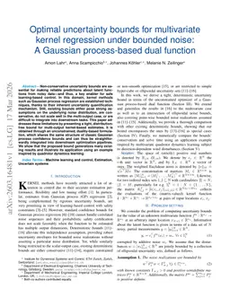 Optimal uncertainty bounds for multivariate kernel regression under bounded noise: A Gaussian process-based dual function