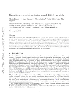 Data-driven generalized perimeter control: Zürich case study
