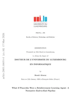 What if Pinocchio Were a Reinforcement Learning Agent: A Normative End-to-End Pipeline