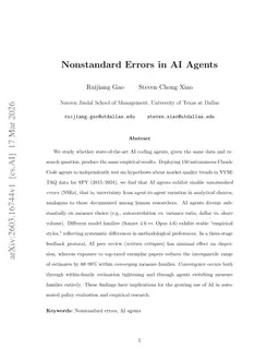 Nonstandard Errors in AI Agents