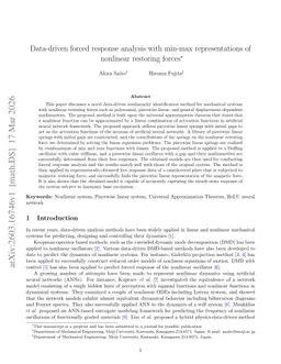 Data-driven forced response analysis with min-max representations of nonlinear restoring forces
