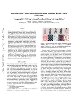 Semi-supervised Latent Disentangled Diffusion Model for Textile Pattern Generation