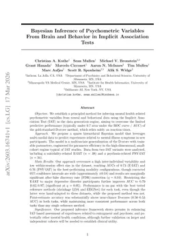 Bayesian Inference of Psychometric Variables From Brain and Behavior in Implicit Association Tests