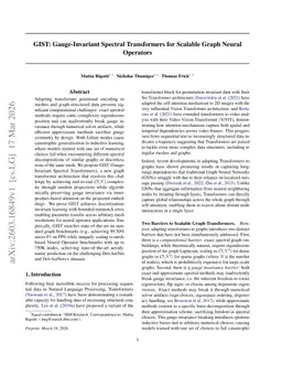 GIST: Gauge-Invariant Spectral Transformers for Scalable Graph Neural Operators