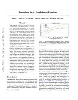 Internalizing Agency from Reflective Experience