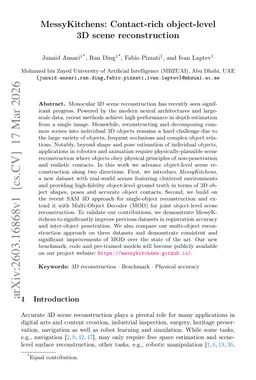 MessyKitchens: Contact-rich object-level 3D scene reconstruction