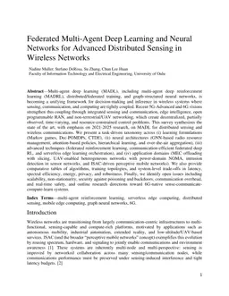 Federated Multi Agent Deep Learning and Neural Networks for Advanced Distributed Sensing in Wireless Networks