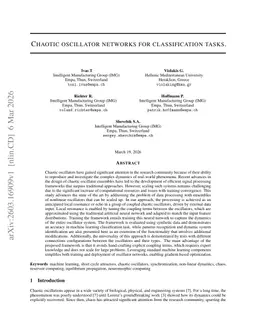 Chaotic Oscillator Networks for Classification Tasks