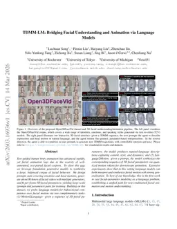 TDMM-LM: Bridging Facial Understanding and Animation via Language Models