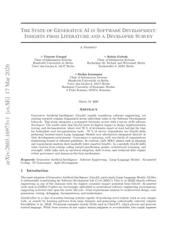 The State of Generative AI in Software Development: Insights from Literature and a Developer Survey