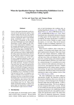 When the Specification Emerges: Benchmarking Faithfulness Loss in Long-Horizon Coding Agents