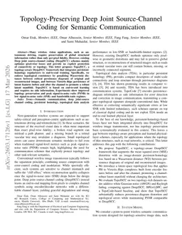 Topology-Preserving Deep Joint Source-Channel Coding for Semantic Communication
