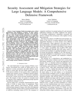 Security Assessment and Mitigation Strategies for Large Language Models: A Comprehensive Defensive Framework