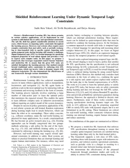 Shielded Reinforcement Learning Under Dynamic Temporal Logic Constraints