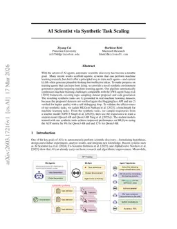 AI Scientist via Synthetic Task Scaling