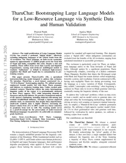 TharuChat: Bootstrapping Large Language Models for a Low-Resource Language via Synthetic Data and Human Validation