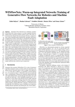 WINFlowNets: Warm-up Integrated Networks Training of Generative Flow Networks for Robotics and Machine Fault Adaptation