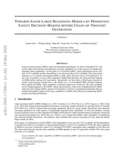 Towards Safer Large Reasoning Models by Promoting Safety Decision-Making before Chain-of-Thought Generation