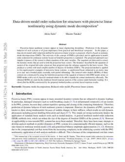 Data-driven model order reduction for structures with piecewise linear nonlinearity using dynamic mode decomposition
