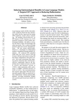 Inducing Epistemological Humility in Large Language Models: A Targeted SFT Approach to Reducing Hallucination