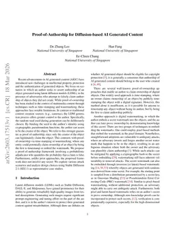 Proof-of-Authorship for Diffusion-based AI Generated Content