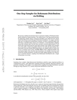 One-Step Sampler for Boltzmann Distributions via Drifting