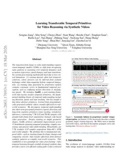 Learning Transferable Temporal Primitives for Video Reasoning via Synthetic Videos