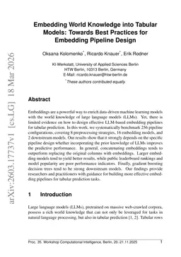Embedding World Knowledge into Tabular Models: Towards Best Practices for Embedding Pipeline Design