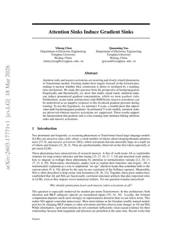 Attention Sinks Induce Gradient Sinks