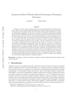 Symmetry-Reduced Physics-Informed Learning of Tensegrity Dynamics