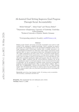 AI-Assisted Goal Setting Improves Goal Progress Through Social Accountability