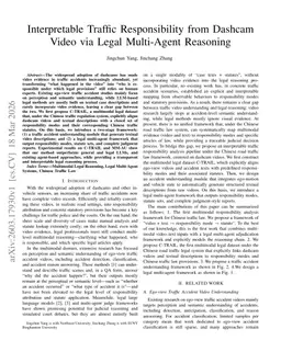 Interpretable Traffic Responsibility from Dashcam Video via Legal Multi Agent Reasoning