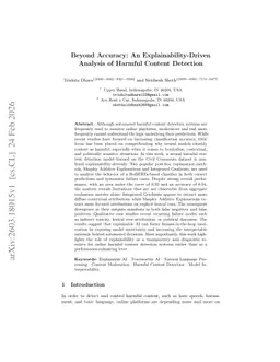 Beyond Accuracy: An Explainability-Driven Analysis of Harmful Content Detection