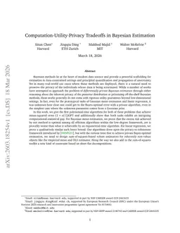 Computation-Utility-Privacy Tradeoffs in Bayesian Estimation