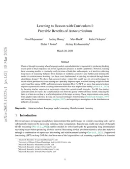 Learning to Reason with Curriculum I: Provable Benefits of Autocurriculum