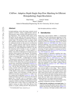 CAFlow: Adaptive-Depth Single-Step Flow Matching for Efficient Histopathology Super-Resolution