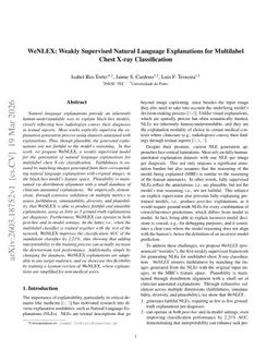 WeNLEX: Weakly Supervised Natural Language Explanations for Multilabel Chest X-ray Classification