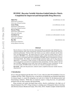 BVSIMC: Bayesian Variable Selection-Guided Inductive Matrix Completion for Improved and Interpretable Drug Discovery